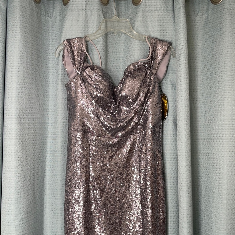 Bariano(Australia) long metallic dress with strap at the back. Size:Large